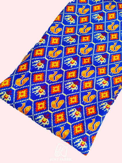 Patan Patola Digital Print All over on Fine Dupian Silk Fabric  ( 44" Inch Width) JUST FABRIC